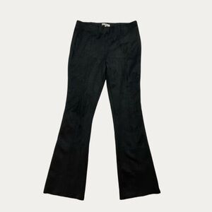 Ann Mashburn Faye Black Vegan Suede Kick Flare Pants S
